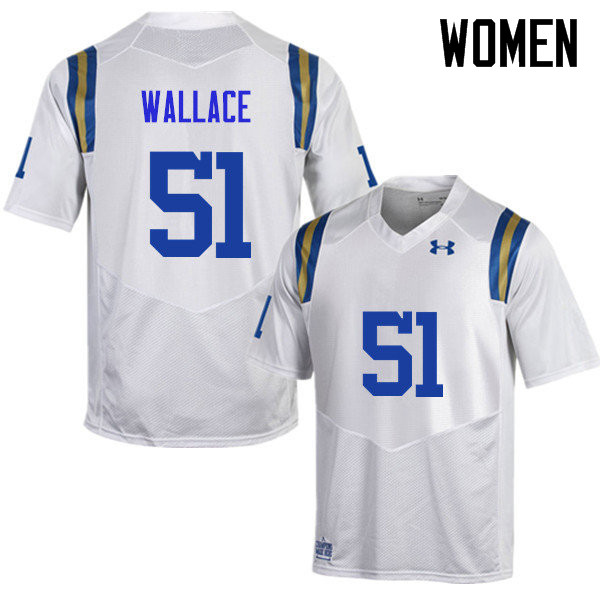 Women #51 Aaron Wallace UCLA Bruins Under Armour College Football Jerseys Sale-White